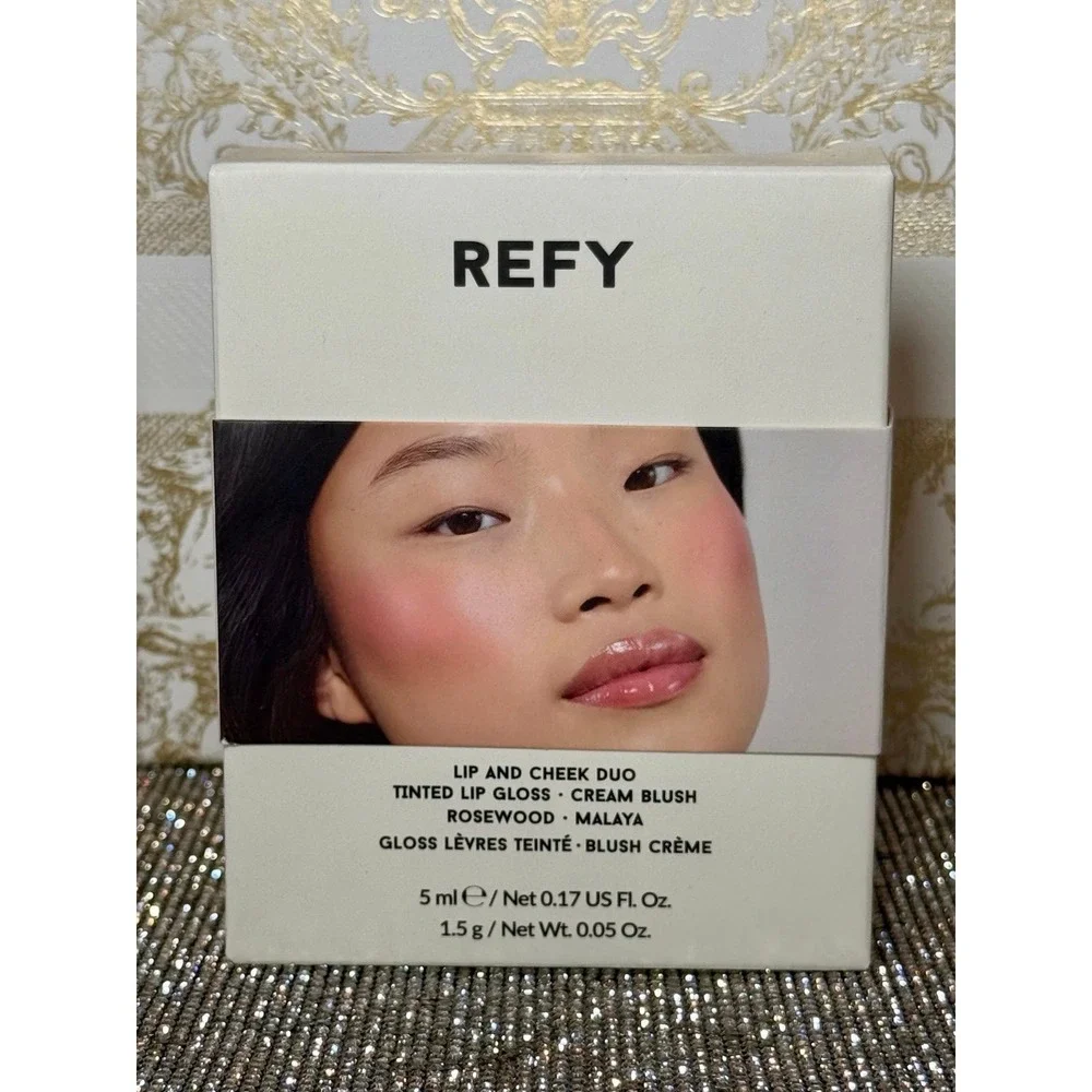 Limited Edition REFY Lip and Cheek Duo Tinted Lip Gloss + Cream Blush New Pinks
